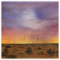 Landscape Kalahari Sunset Storm Watercolour