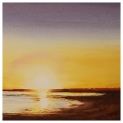 Landscape Sunset over Porthcawl Watercolour